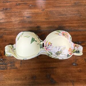 Rachel Zoe Yellow Floral Strapless Bikini Top Size XS